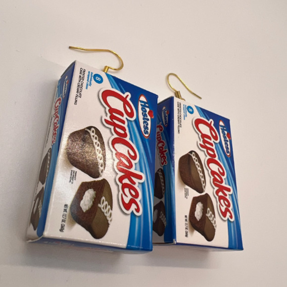 Hostess Cupcake Earrings - Snack Box Earrings - Little Debbie Earrings - Picture 2 of 8